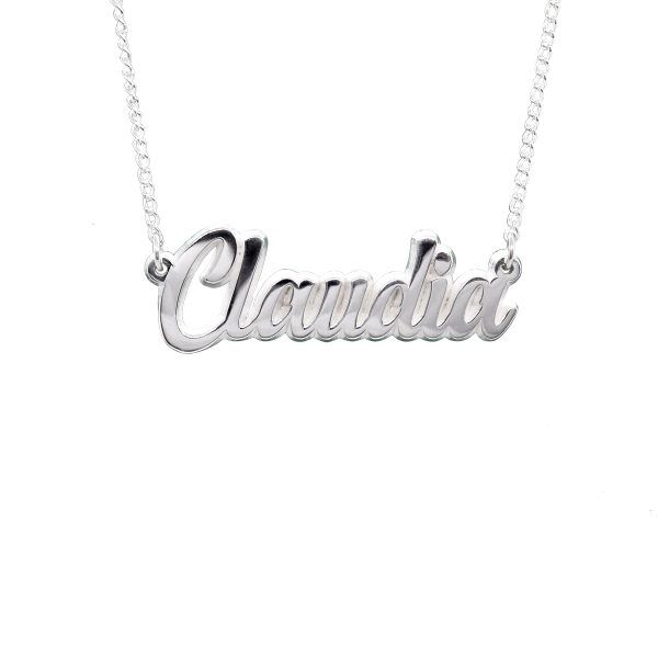 DIJE CON CADENA DEL NOMBRE CLAUDIA EN PLATA