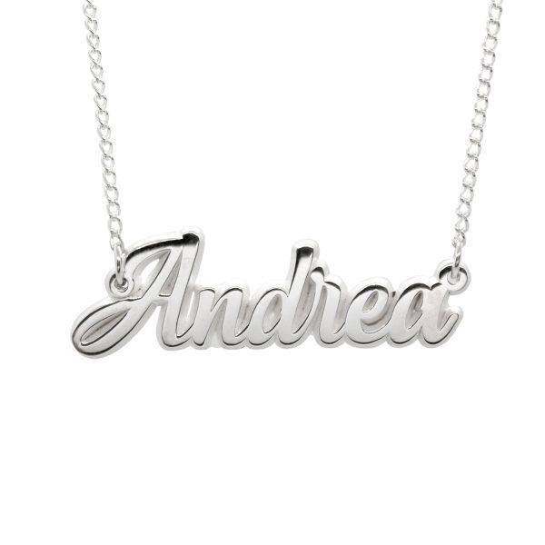 DIJE CON CADENA DEL NOMBRE ANDREA EN PLATA