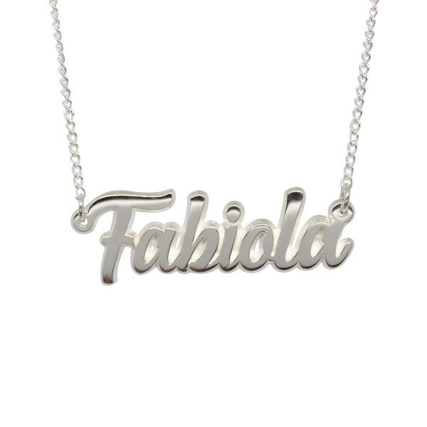 DIJE CON CADENA DEL NOMBRE FABIOLA EN PLATA